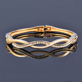 Diamond Wave Cross Hollow Bracelet