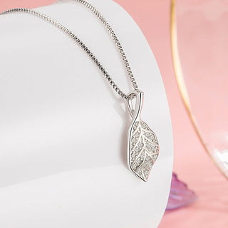 Diamond X Leaf Necklace