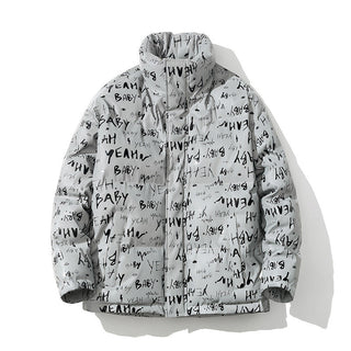 Reflective Letter X Padded Jacket