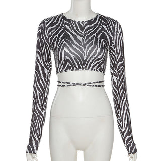 Striped Zebra Print X Top