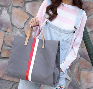 Canvas Stripe Tote Bag