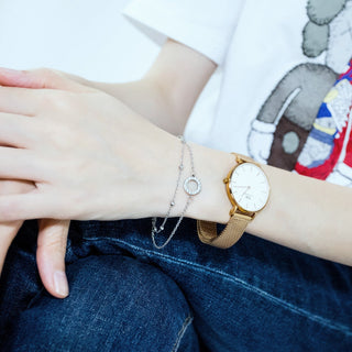 Circle Diamond X Bracelet