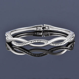 Diamond Wave Cross Hollow Bracelet