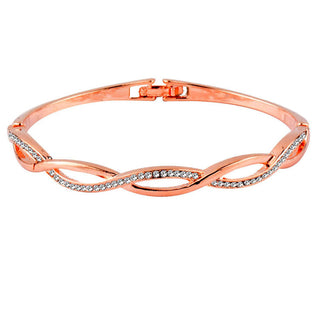Diamond Wave Cross Hollow Bracelet
