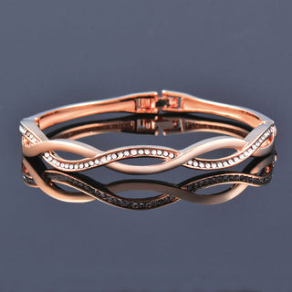Diamond Wave Cross Hollow Bracelet