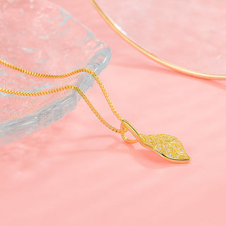 Diamond X Leaf Necklace