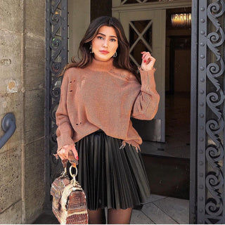 Draped X Pleated Knitted X Skirt