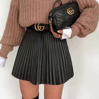 Draped X Pleated Knitted X Skirt