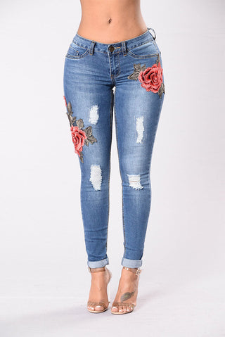 Embroidery X Rose Jeans