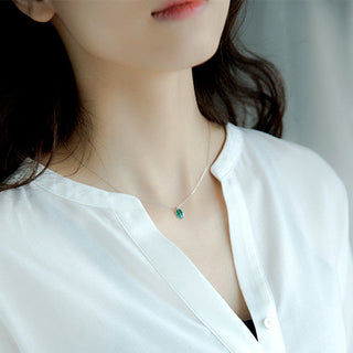 Epoxy Green X Leaf Necklace