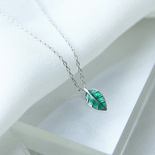 Epoxy Green X Leaf Necklace
