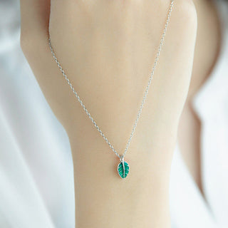 Epoxy Green X Leaf Necklace