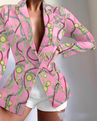Fashionable X Multicolor Lapel Blazer