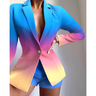 Fashionable X Multicolor Lapel Blazer
