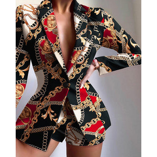 Fashionable X Multicolor Lapel Blazer
