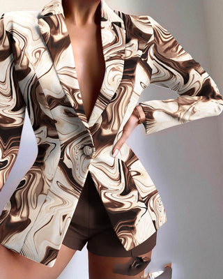 Fashionable X Multicolor Lapel Blazer