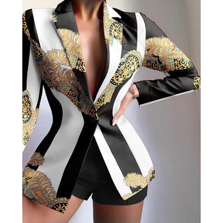 Fashionable X Multicolor Lapel Blazer