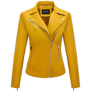Giolshon Autum X Flowers Leather Jacket
