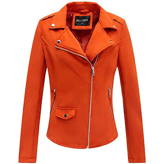 Giolshon Autum X Flowers Leather Jacket