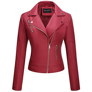 Giolshon Autum X Flowers Leather Jacket