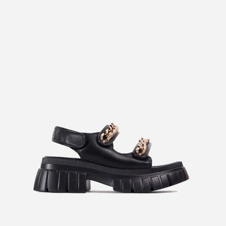 Golden Chained mid-heel Sandals