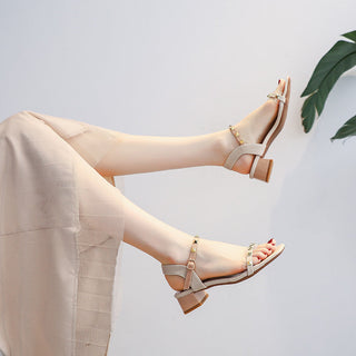 Golden Cypress X Buckle sandals