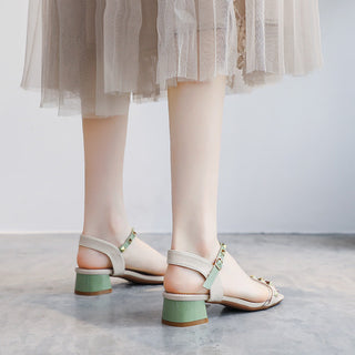 Golden Cypress X Buckle sandals