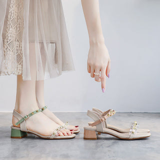 Golden Cypress X Buckle sandals