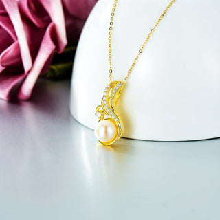 Golden X Ocean Wave X Pearl Necklace