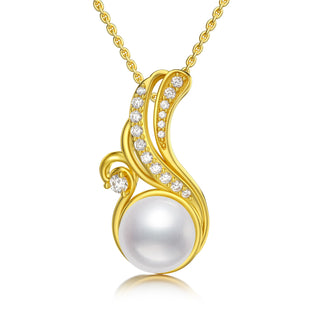 Golden X Ocean Wave X Pearl Necklace