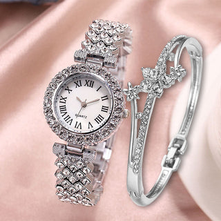 Luxury Diamond Watch & Diamond Bracelet X Quartz