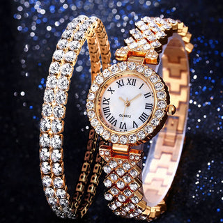 Luxury Diamond Watch & Diamond Bracelet X Quartz