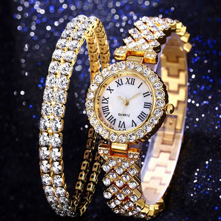 Luxury Diamond Watch & Diamond Bracelet X Quartz