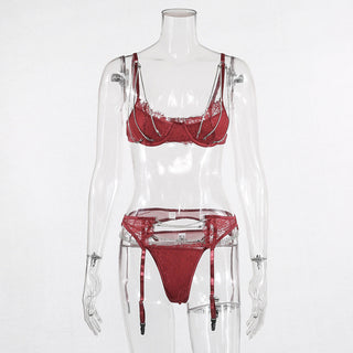 Metal chain X mesh lingerie