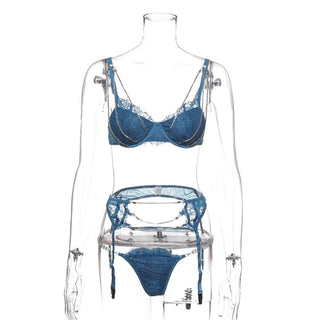 Metal chain X mesh lingerie