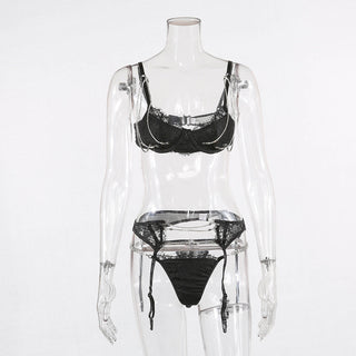Metal chain X mesh lingerie