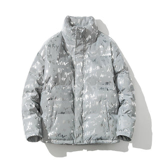 Reflective Letter X Padded Jacket