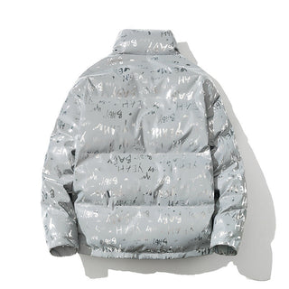 Reflective Letter X Padded Jacket