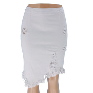 Ripped X Denim Hip Skirt