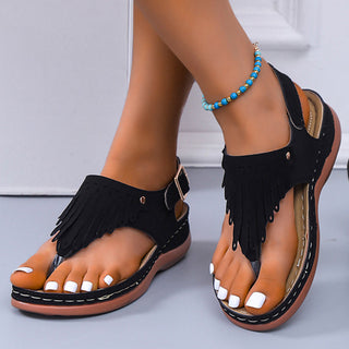 Roman Cedar Wedge X Beach Sandals