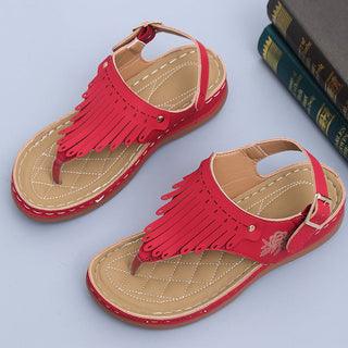 Roman Cedar Wedge X Beach Sandals