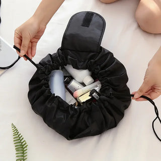 Travel-Ready Women's Makeup Organizer: Waterproof Pouch with Drawstring Closure