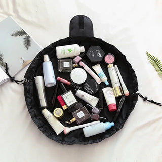 Travel-Ready Women's Makeup Organizer: Waterproof Pouch with Drawstring Closure