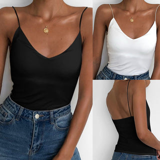 Satin Thin Wild Solid Camis Top