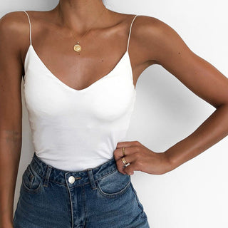 Satin Thin Wild Solid Camis Top