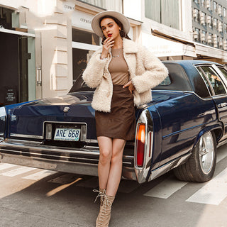 Solid X Plush Fur Jacket