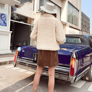 Solid X Plush Fur Jacket