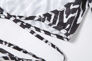 Striped Zebra Print X Top