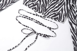 Striped Zebra Print X Top